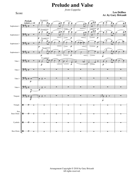 Prelude and Valse from Coppelia (arr. Gary Bricault)