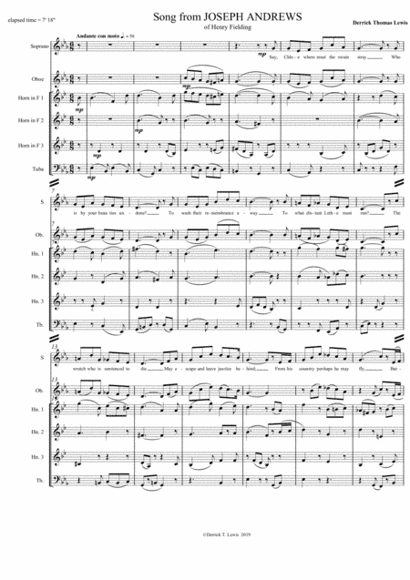 SONG from Joseph Andrews of Henry Fielding