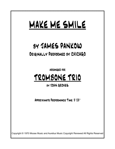 Make Me Smile (arr. John Groves)