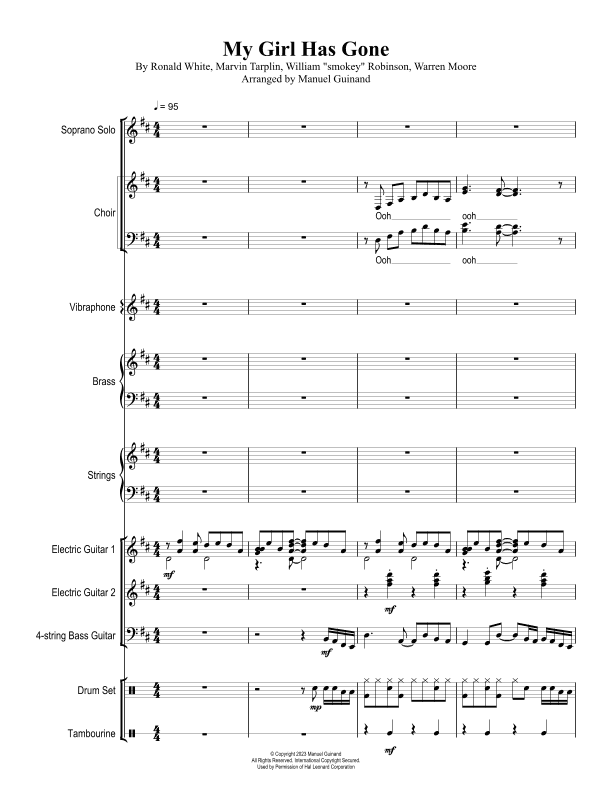 My Girl Has Gone (arr. Manuel Guinand)