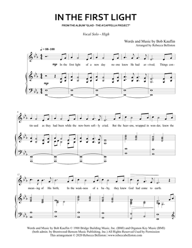 In The First Light (arr. Rebecca Belliston)