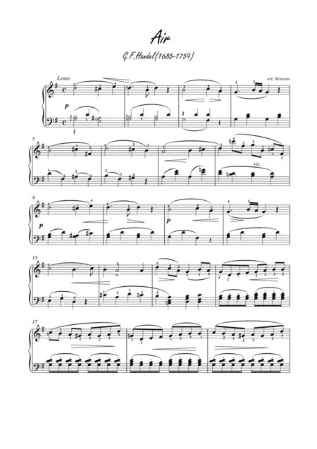 Air by Handel? for easy piano (arr. PianoSheetNow)