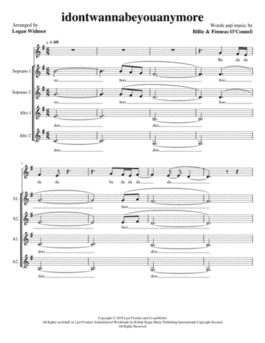 Idontwannabeyouanymore (arr. Logan Widmor)