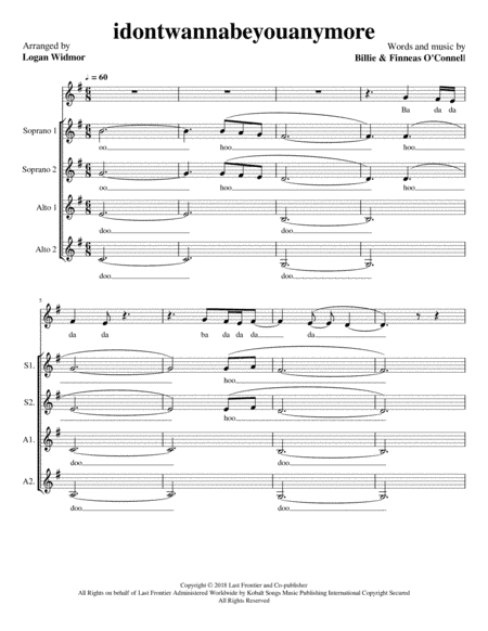 Idontwannabeyouanymore (arr. Logan Widmor)
