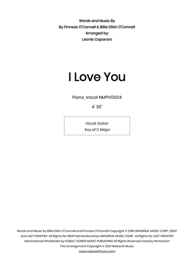 I Love You (arr. Leonie Capararo)