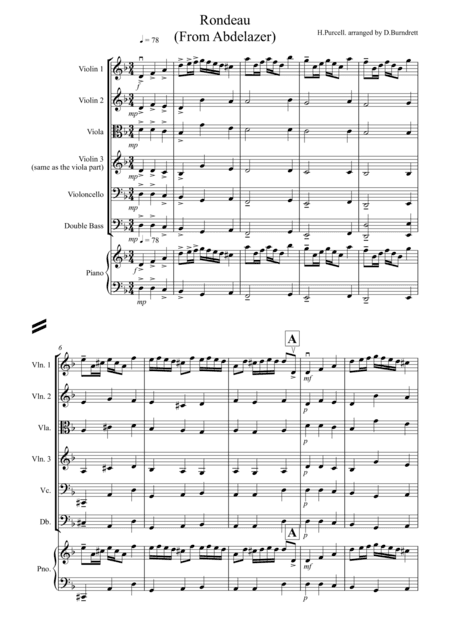 Rondeau (from Abdelazer) for String Orchestra (arr. David Burndrett)