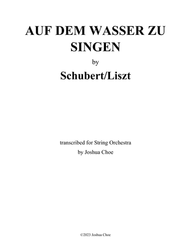 Auf dem Wasser zu singen (2nd Version) (arr. JMJ Arrangements)