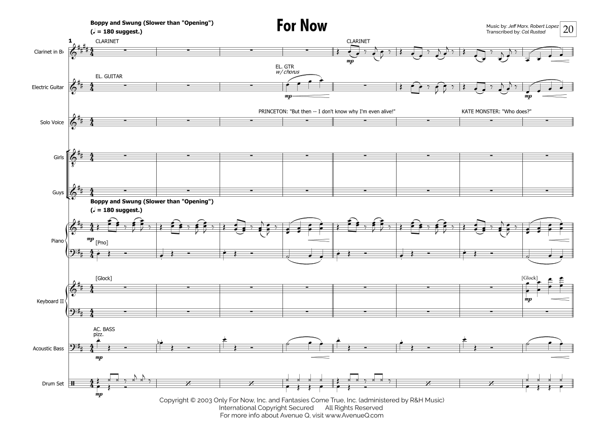 For Now - Score Only (arr. Cal Rustad)