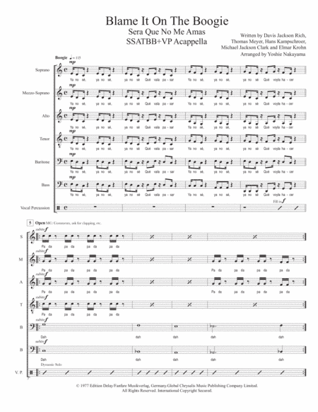 Blame It On The Boogie (arr. Yoshie Nakayama)