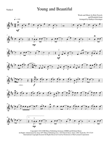 Young And Beautiful (arr. Kathryn Griesinger)