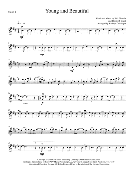 Young And Beautiful (arr. Kathryn Griesinger)