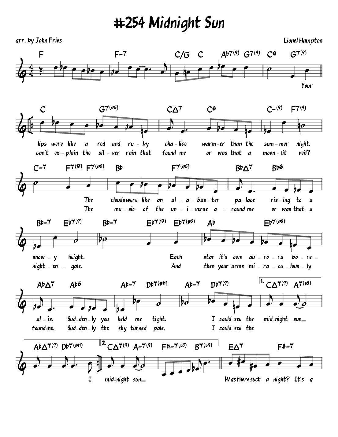 Midnight Sun (arr. John Fries)