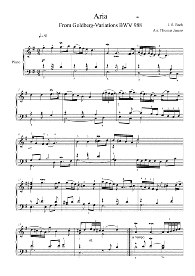 Aria from Goldberg-Variations (arr. Thomas Jancso)