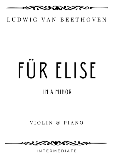 Beethoven - Für Elise in A minor - Easy (arr. Piacere Music Sheets)