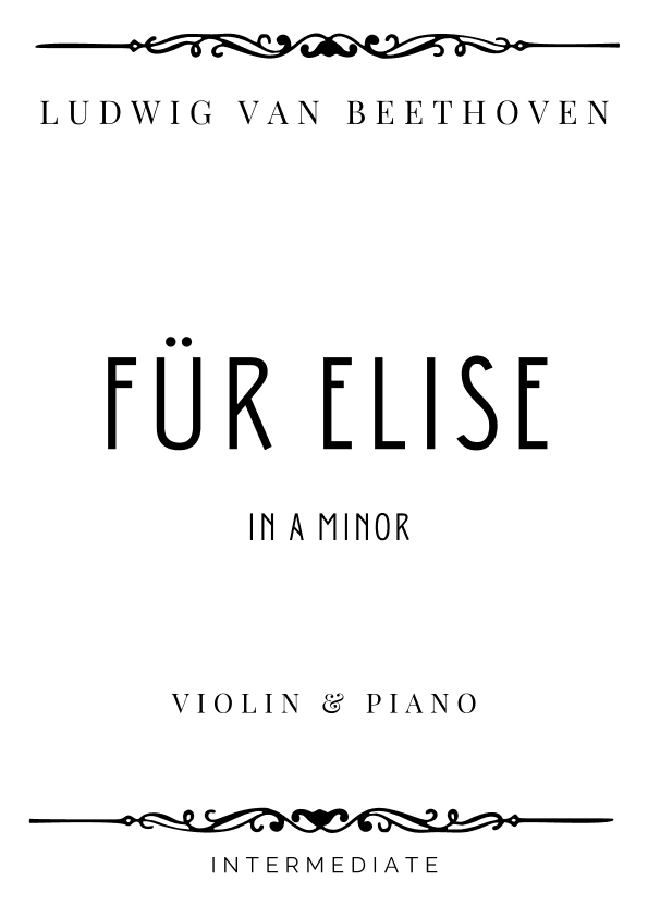 Beethoven - Für Elise in A minor - Easy (arr. Piacere Music Sheets)