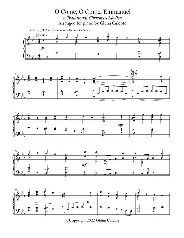 O Come, O Come, Emmanuel - A traditional Christmas medley. (arr. Glenn Calcote)