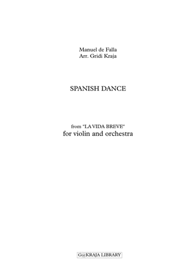 Spanish Dance for violin and orchestra(Full Score & Parts) (arr. Gridi Kraja)