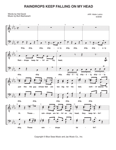 Raindrops Keep Fallin' On My Head (arr. Walter Latzko)