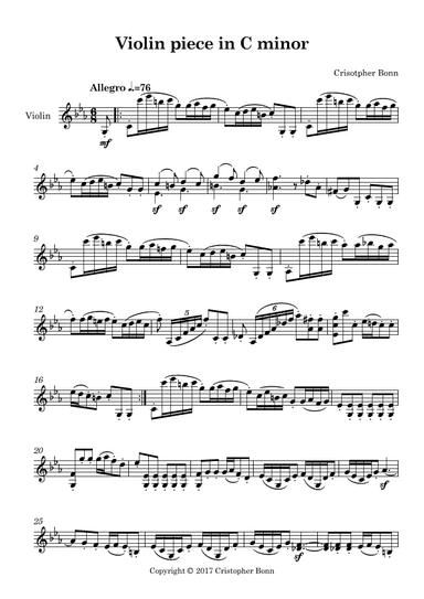 Violin piece in C minor