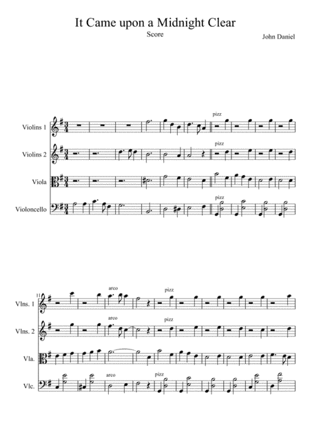 It Came Upon a Midnight Clear, Score and Parts (arr. John W. Daniel)