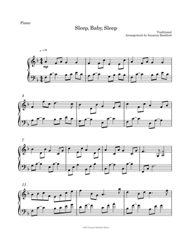 Sleep, Baby, Sleep (arr. Arrangement by Susanne Bashford)