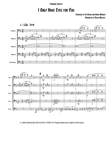 I Only Have Eyes For You (arr. Roger Wallace)