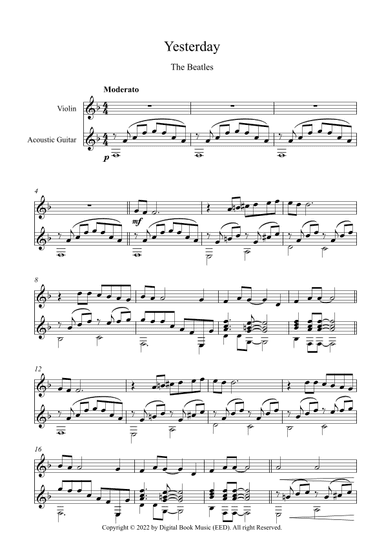 Yesterday (arr. Digital Book Music)