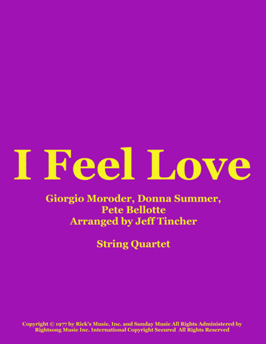I Feel Love (arr. Jeff Tincher)