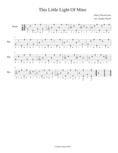 This Little Light of Mine (Solo Banjo) (arr. Zander Wyatt)
