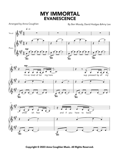 My Immortal (arr. Anna Coughlan)
