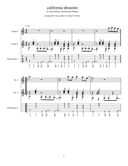 California Dreamin' (arr. sergio vettore)