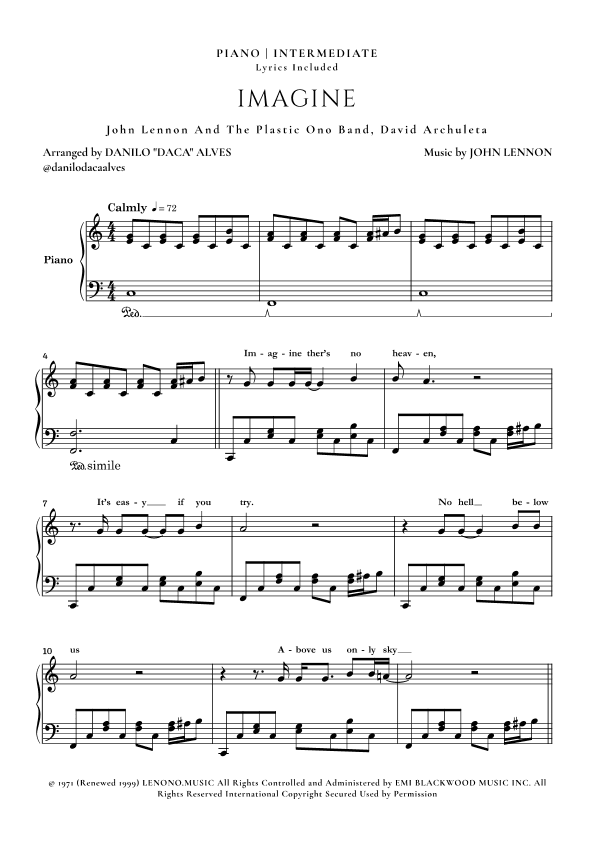 Imagine (arr. Danilo "Daca" Alves)