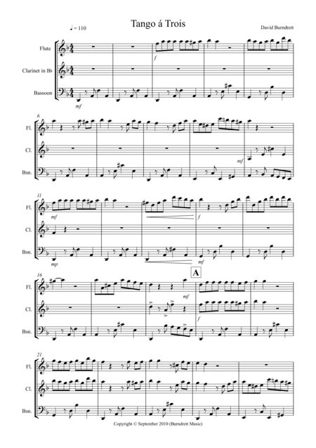 Tango á Trois for Wind Trio