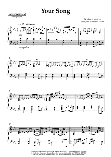 Your Song (arr. Joel Bowerman)