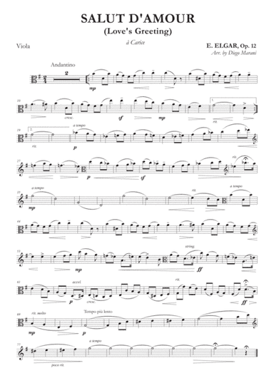 Salut d'Amour (Love's Greeting) for Viola and Piano (arr. Diego Marani)