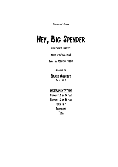 Big Spender (arr. J.t.McC)