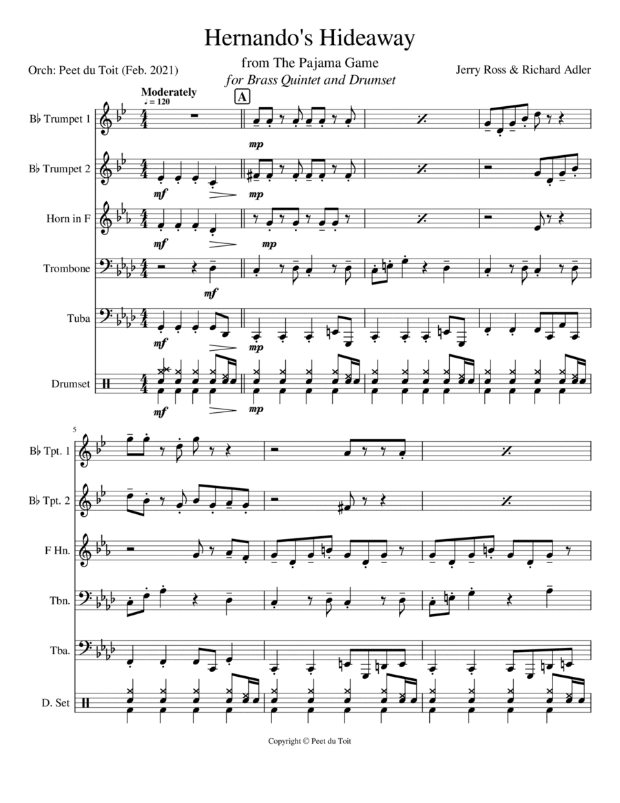 Hernando's Hideaway (arr. Peet du Toit)