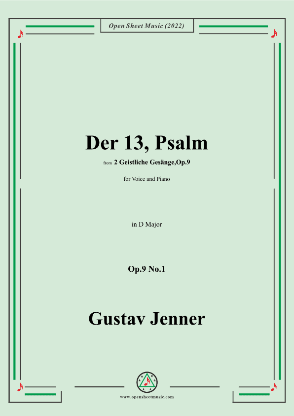 Jenner-Der 13,Psalm,in D Major,Op.9 No.1 (arr. OSM Press)