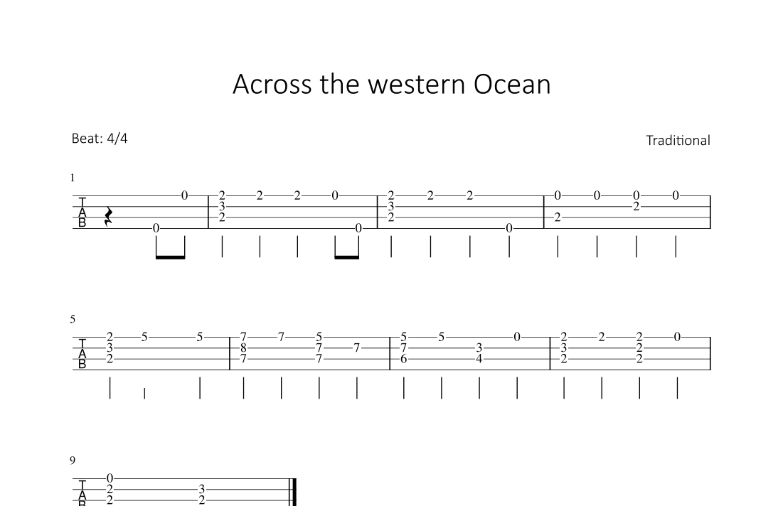 Across the western Ocean (arr. Bettina Schipp)