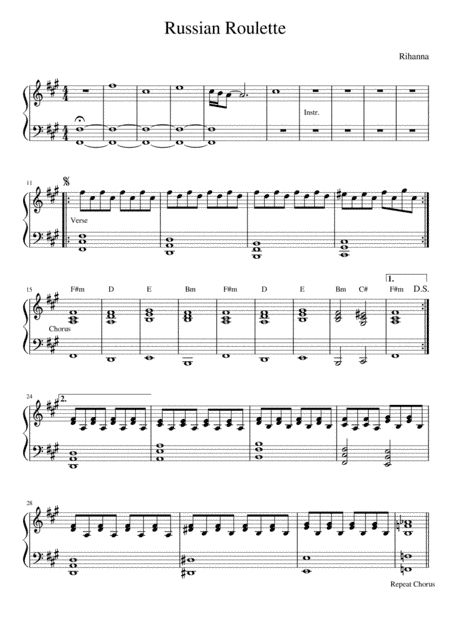 Russian Roulette (arr. Francesca Chiofalo)