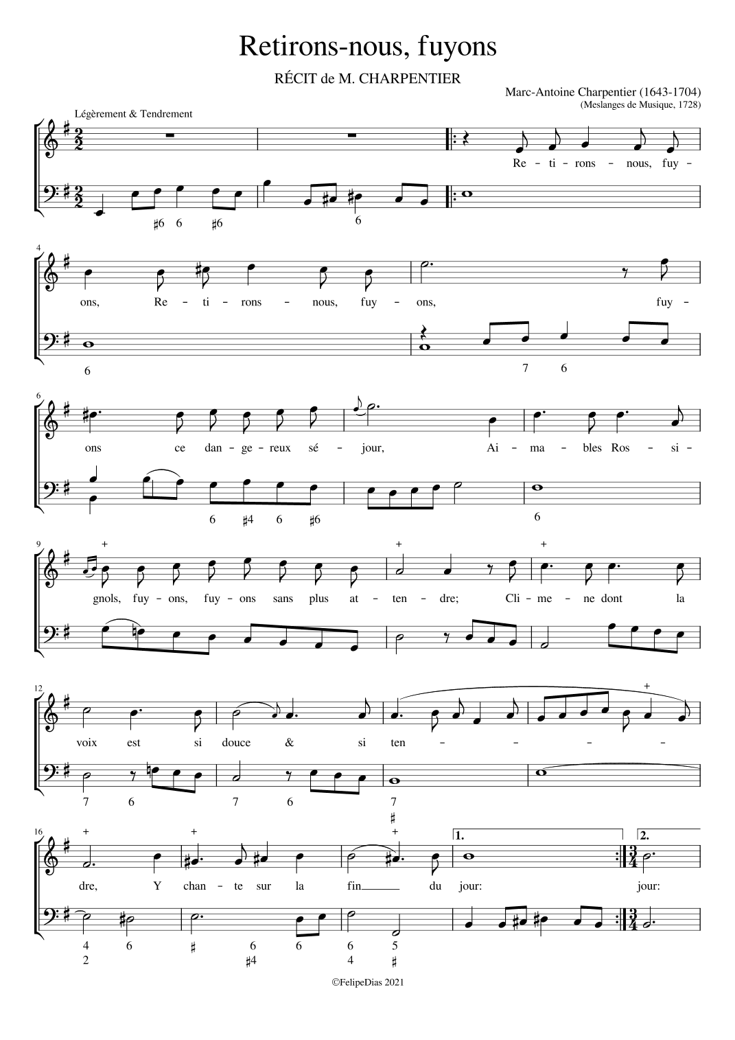 Retirons-nous fuyons (arr. Early Music Scores)