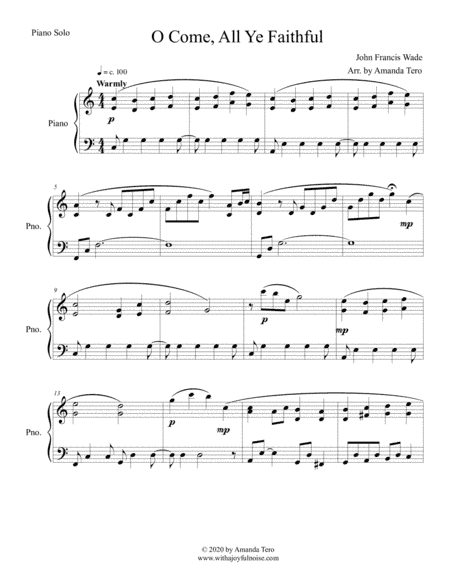 O Come, All Ye Faithful (arr. Amanda Tero)