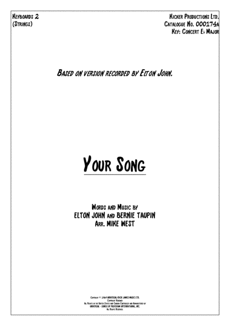 Your Song (arr. Mike West)