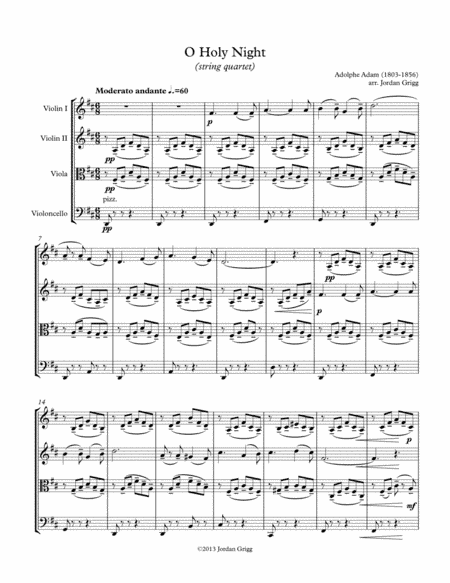 O Holy Night (string quartet) (arr. Jordan Grigg)