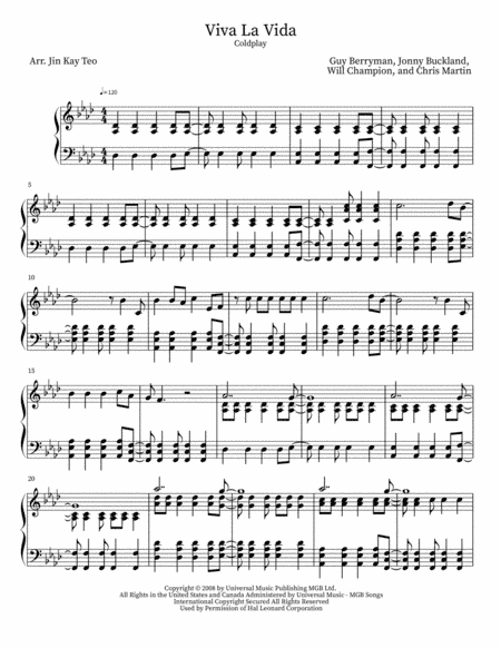 Viva La Vida (arr. Jin Kay Teo)
