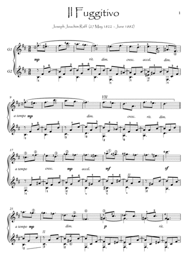 Il Fuggitivo Guitar duet (arr. PianoSheetNow)