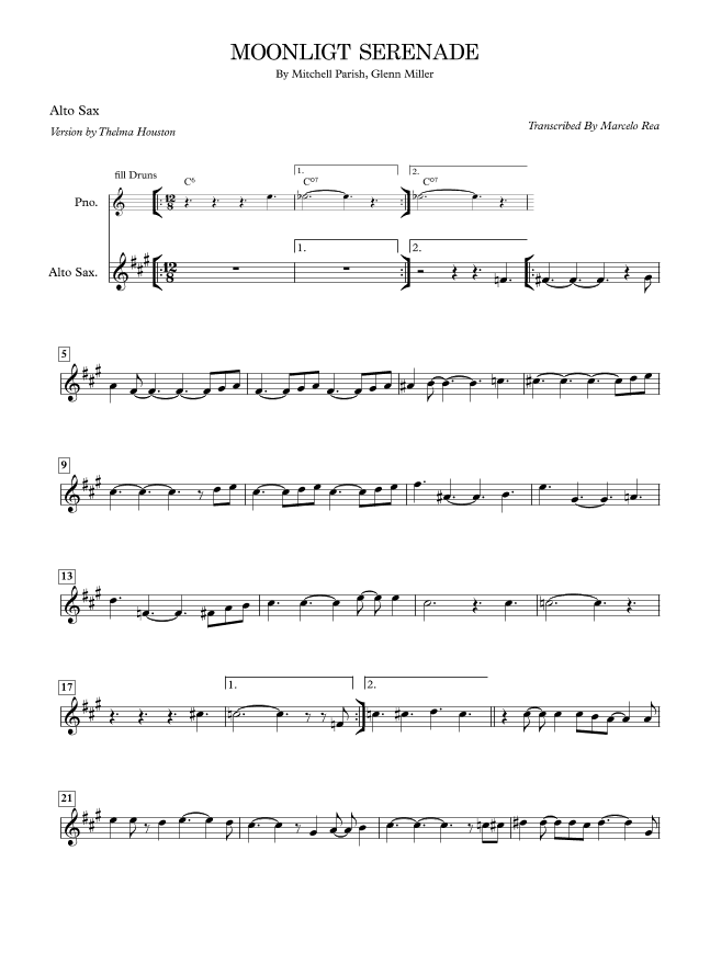 Moonlight Serenade (arr. Transcribed By Marcelo Rea)