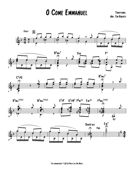O Come O Come Emmanuel - Guitar Solo (arr. Tim Roberts)