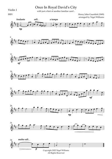Once In Royal David's City (arr. Nigel Williams)