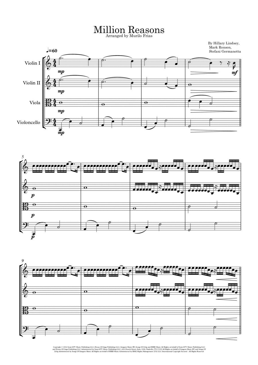 Million Reasons (arr. Murilo Frias)